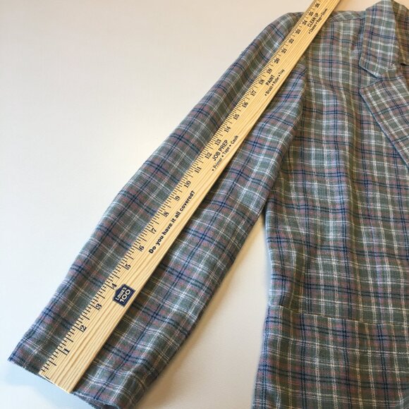 Plaid Blazer in Blue and Gray - Picture 12 of 16